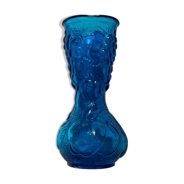 Italian vase in blue glass around the 1970s dimension: H-25cm- D-10cm-