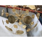 Handmade Hammered Sputnik Chandelier in Gold