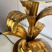 LAMPE DE TABLE HAUTE VINTAGE AVEC PALMIERS "DORÉS", STYLE HANS KÖGL