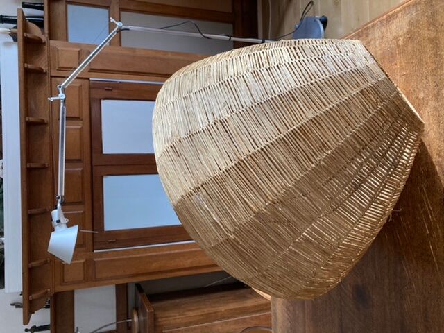 Large hanging in vintage raffia