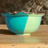 Bol en céramique émaillée bleu et vert azur