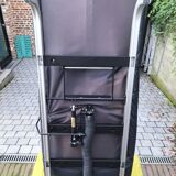 XDark brown leather chaise longue