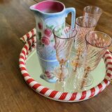 Round mirror tray scoubidou 50s/60s