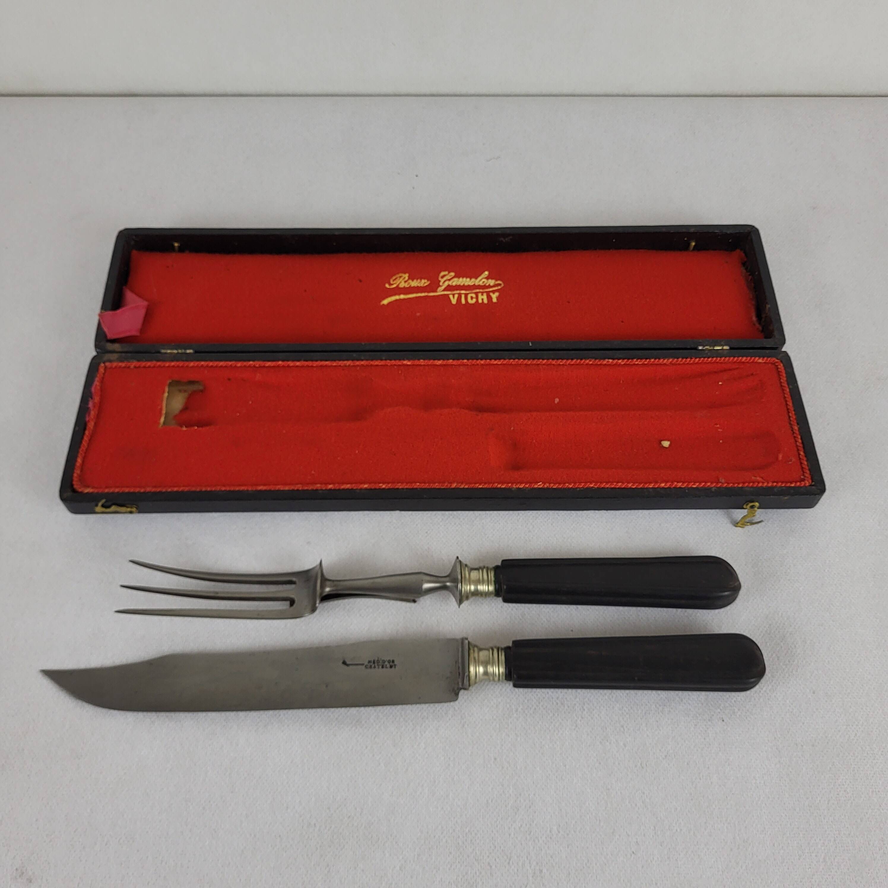 Ebony leg of lamb cutlery with steel blade