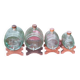 Set of 4 glass barrel