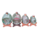 Set of 4 glass barrel