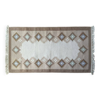 Vintage Wool Flat Weave Rug, Vintage, Scandinavian 1970s