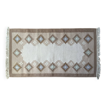 Vintage Wool Flat Weave Rug, Vintage, Scandinavian 1970s