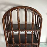 Rattan shelf / bookcase with cabinet