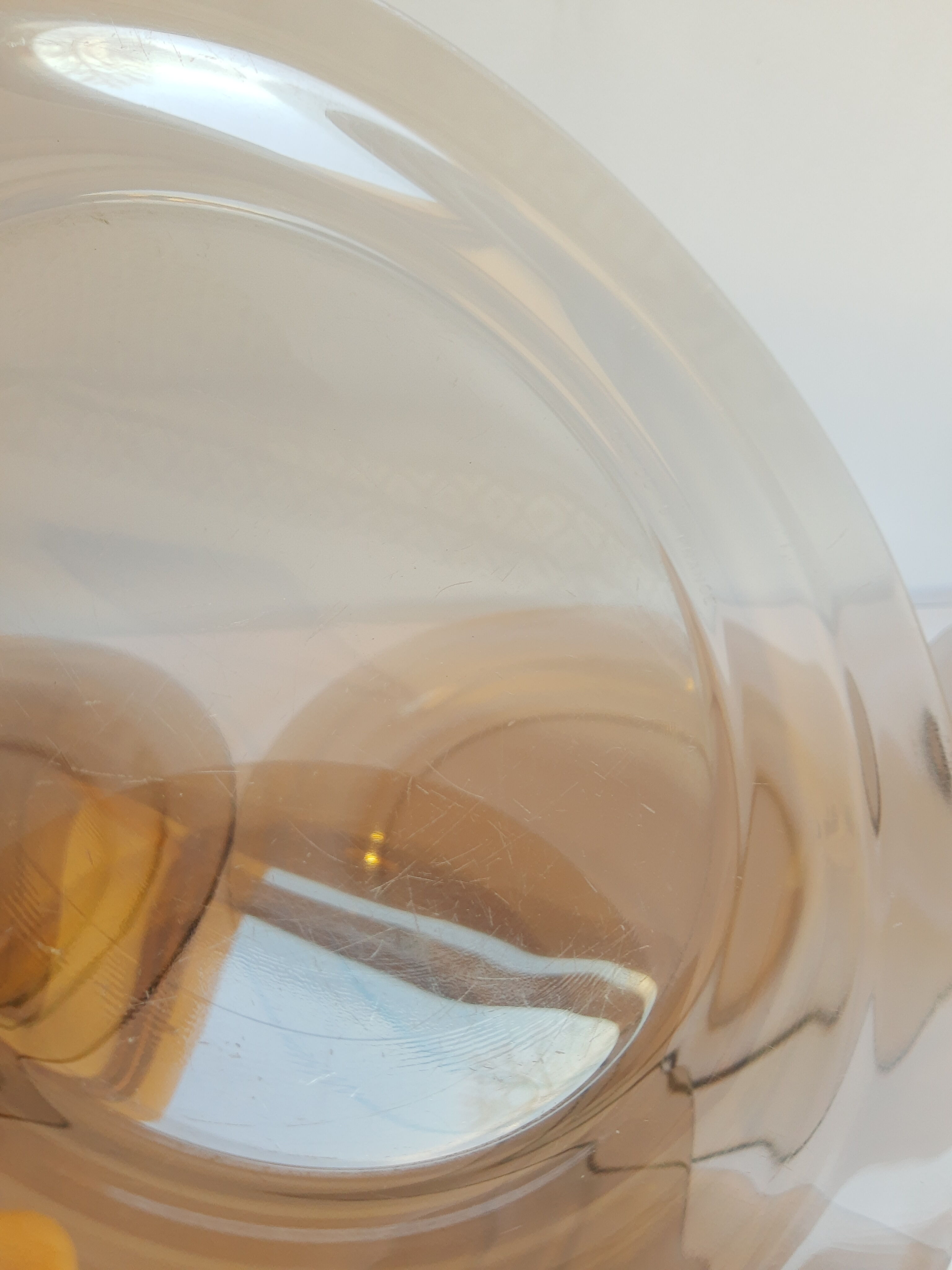 Set of 9 flat plates in smoked glass Arcoroc France 70s vintage