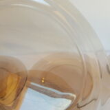 Set of 9 flat plates in smoked glass Arcoroc France 70s vintage