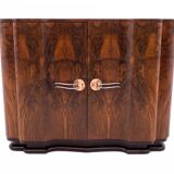 Commode Art Déco en noyer, Europe occidentale, milieu du XXe siècle.