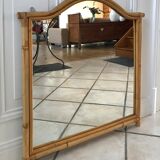 Rattan & bamboo mirror 50s