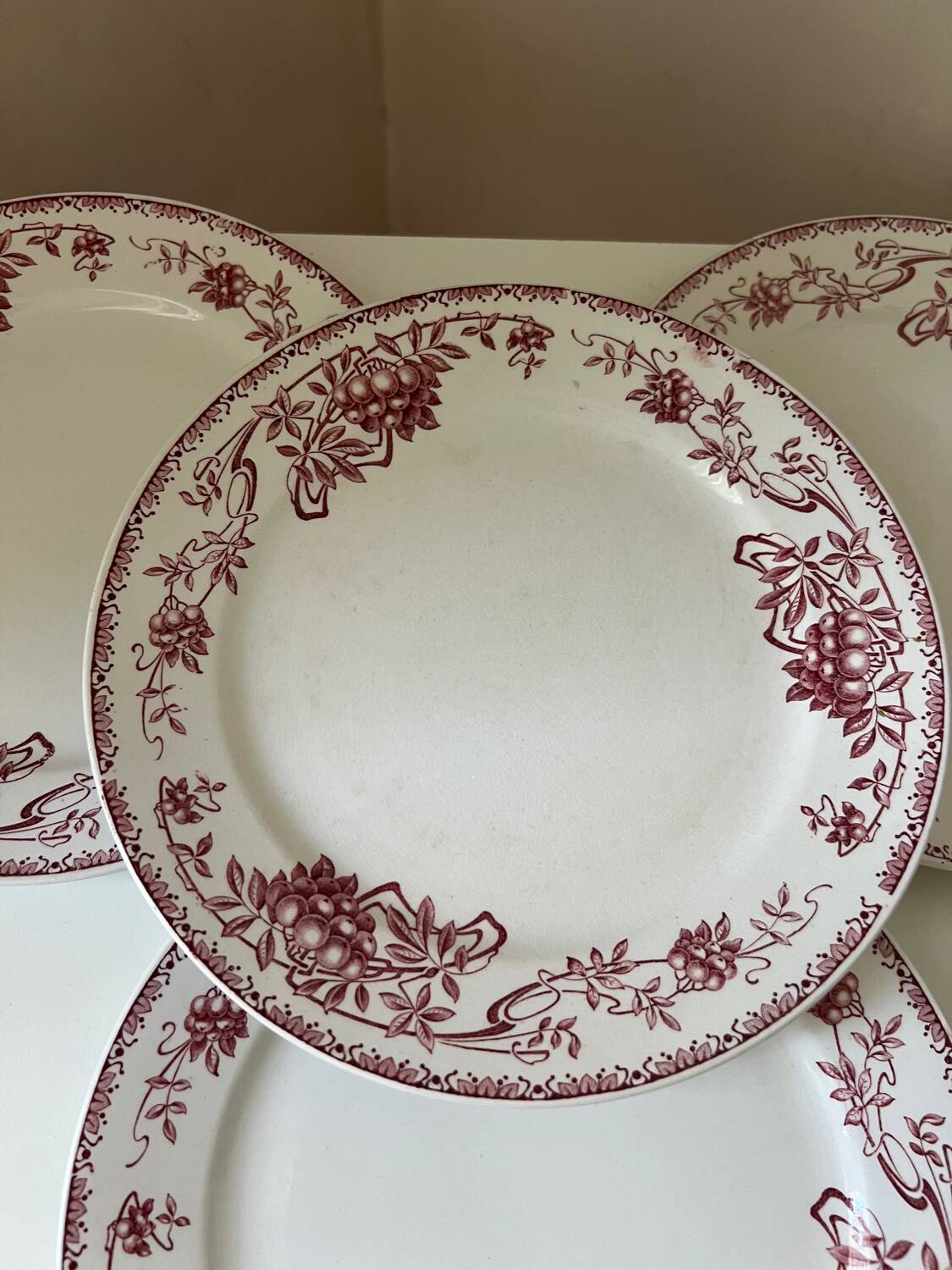 Ensemble assiettes Terre de Fer décor Sorbier Boch Frères Kéramis