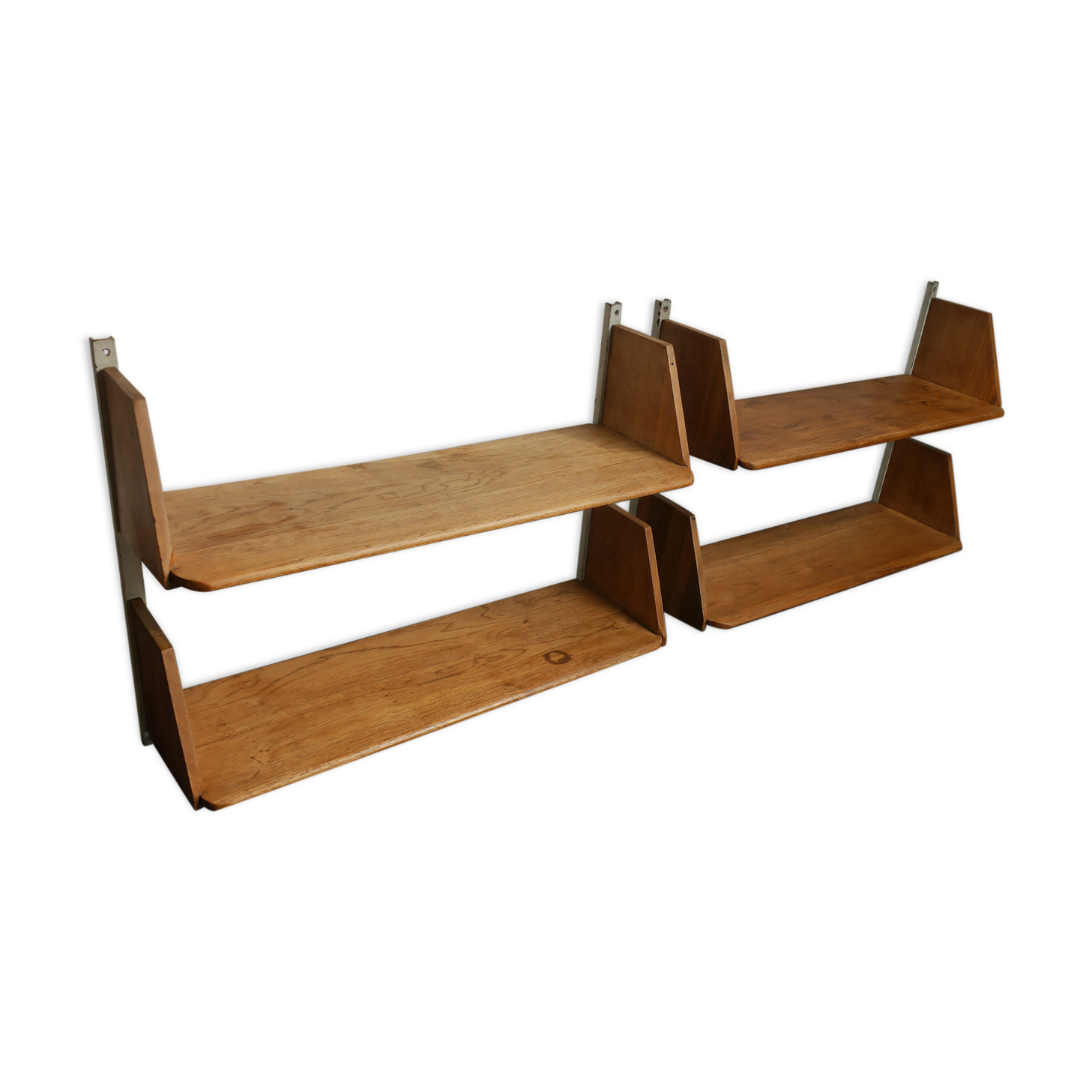 4 wooden wall shelves from the 1950