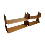 4 wooden wall shelves from the 1950
