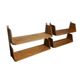 4 wooden wall shelves from the 1950