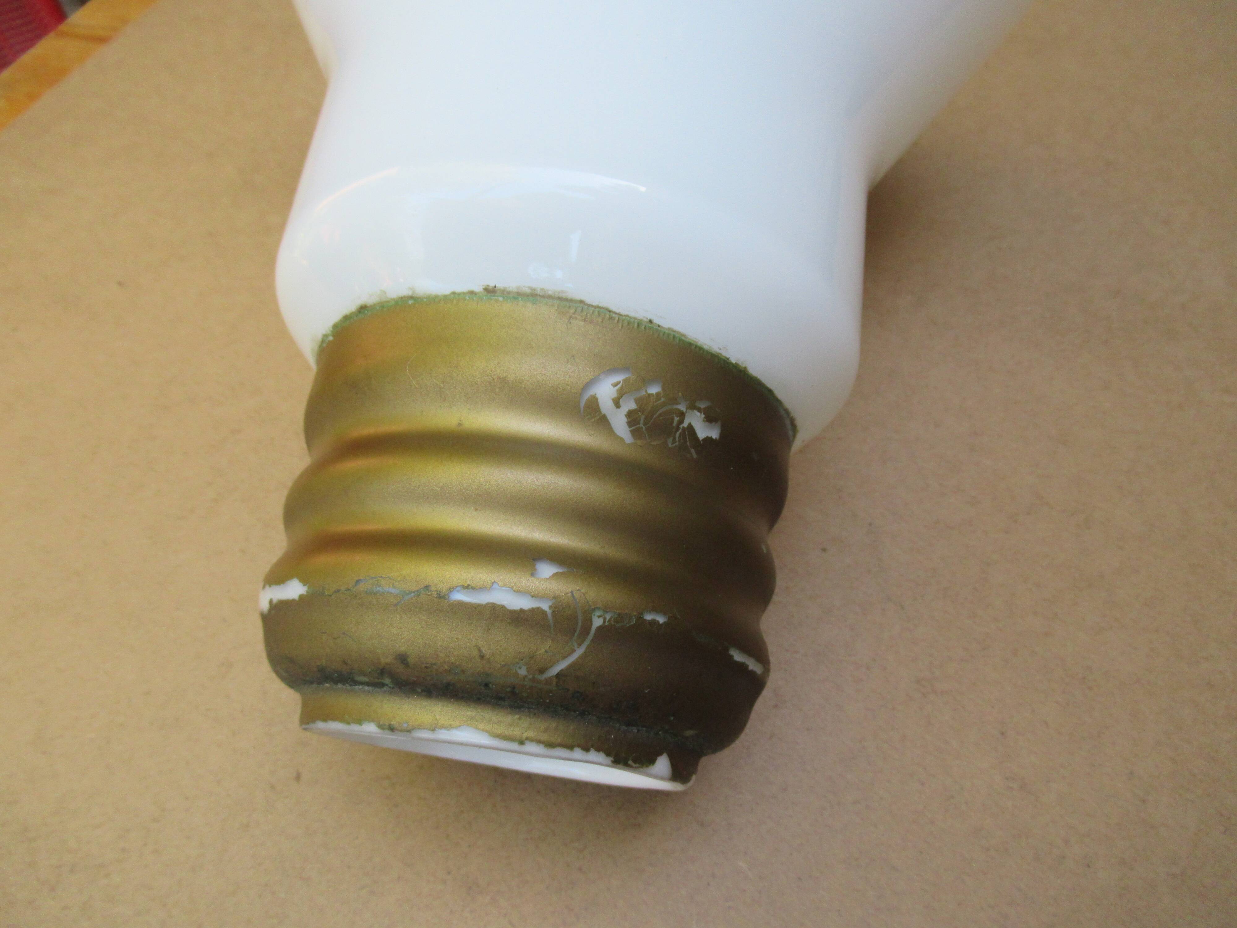 Pendant Lamp Bulb Opaline Glass Vintage 70s