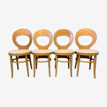 Série de 4 chaises Baumann modèle "Mouette"