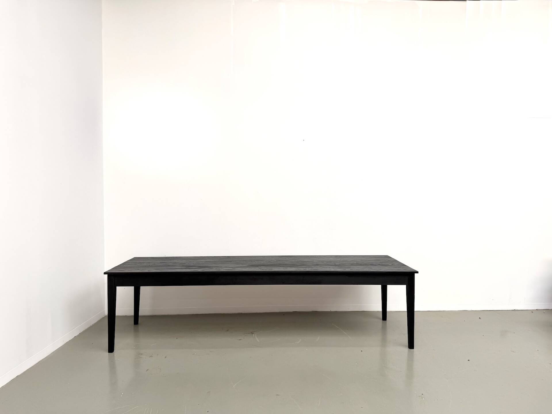 Large burnt wood table Shou Sugi Ban - 300 x 90 cm