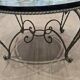 Vintage coffee table J&G Picard Vallauris – Glazed ceramic top with Japonese-style decoration