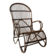 Vintage Dutch rattan armchair with armrest, 1960s