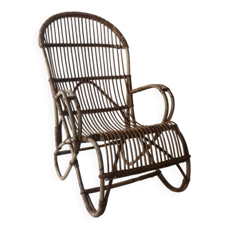 Fauteuil hollandais en rotin, 1960