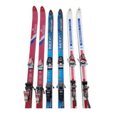 3 pairs of vintage skis: Rossignol Strato, ST 650 & Fischer.