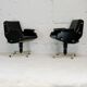 Pair of swivel armchairs, imitation leather and steel, Italy, circa 1960.