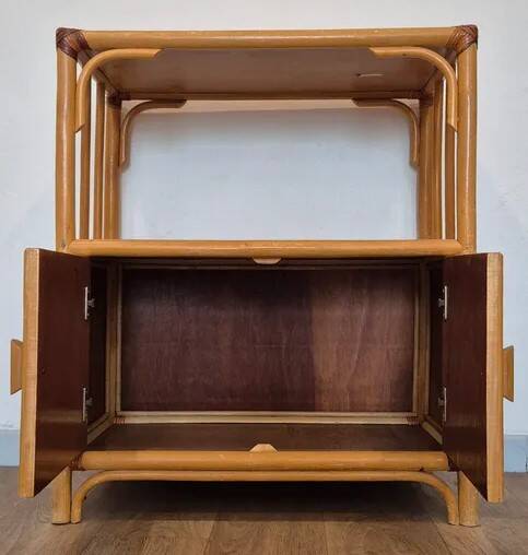 Small rattan and bamboo sideboard