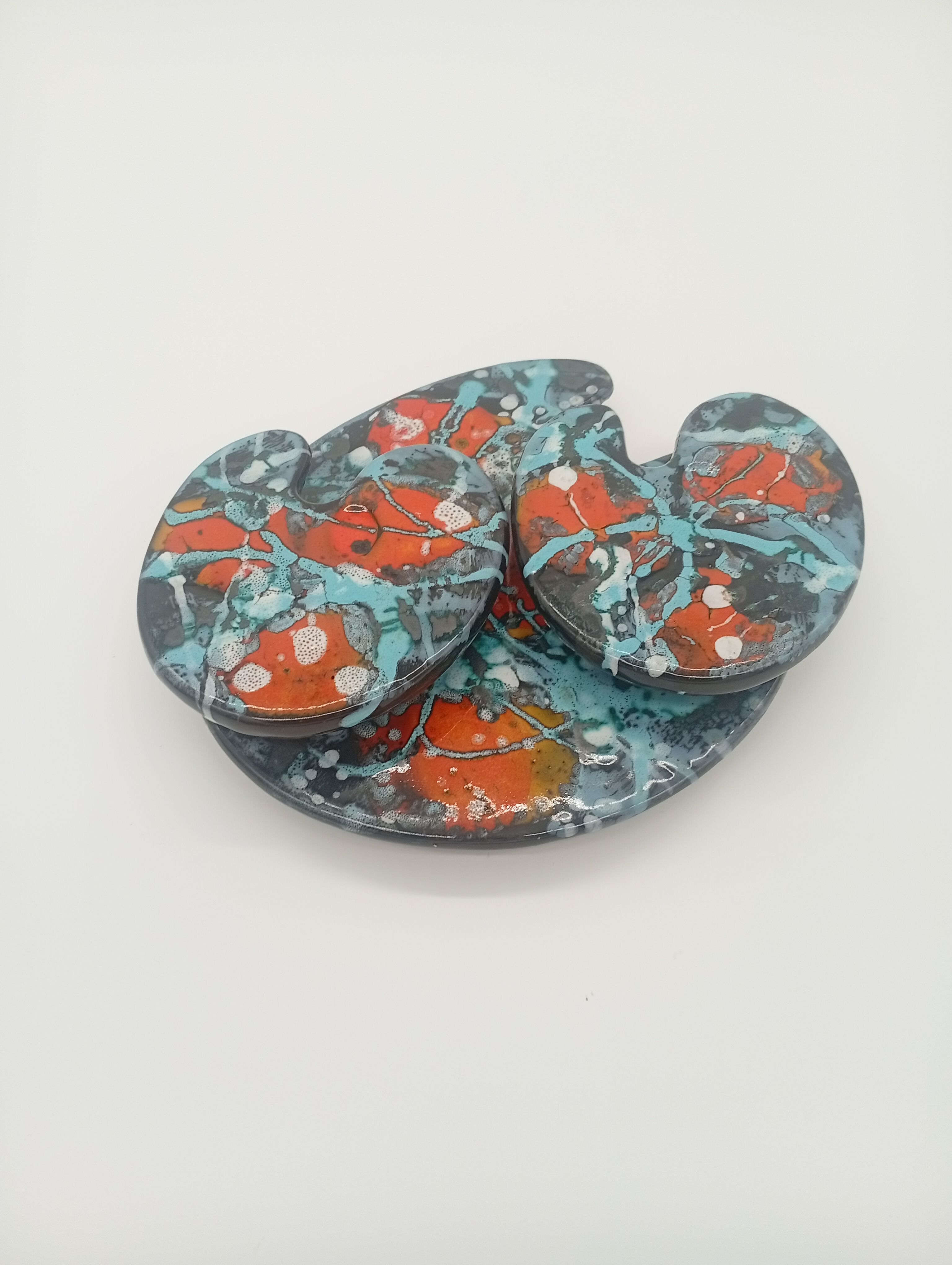 Bottle Coaster Painter's Palette Multicoloured Ceramic Pop