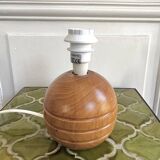 Lampe boule en bois vintage