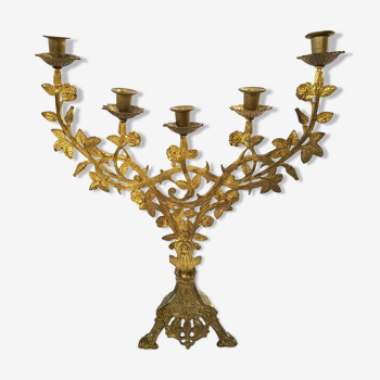Candlestick in gilded bronze 20th