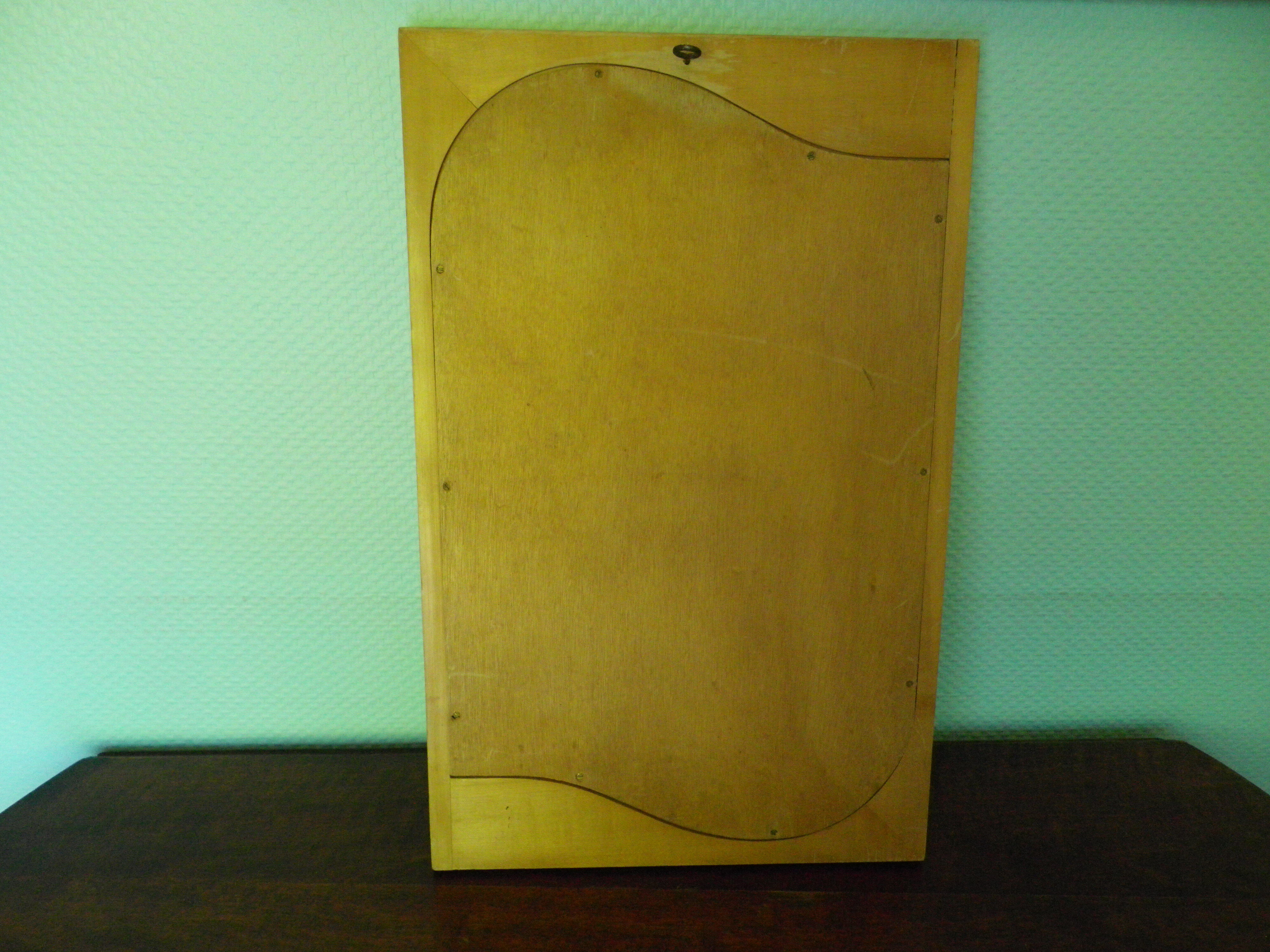 Wall mirror with light wood frame - 1960  54x35cm