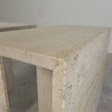 Set of 2 travertine coffee tables, Up and Up, 70s