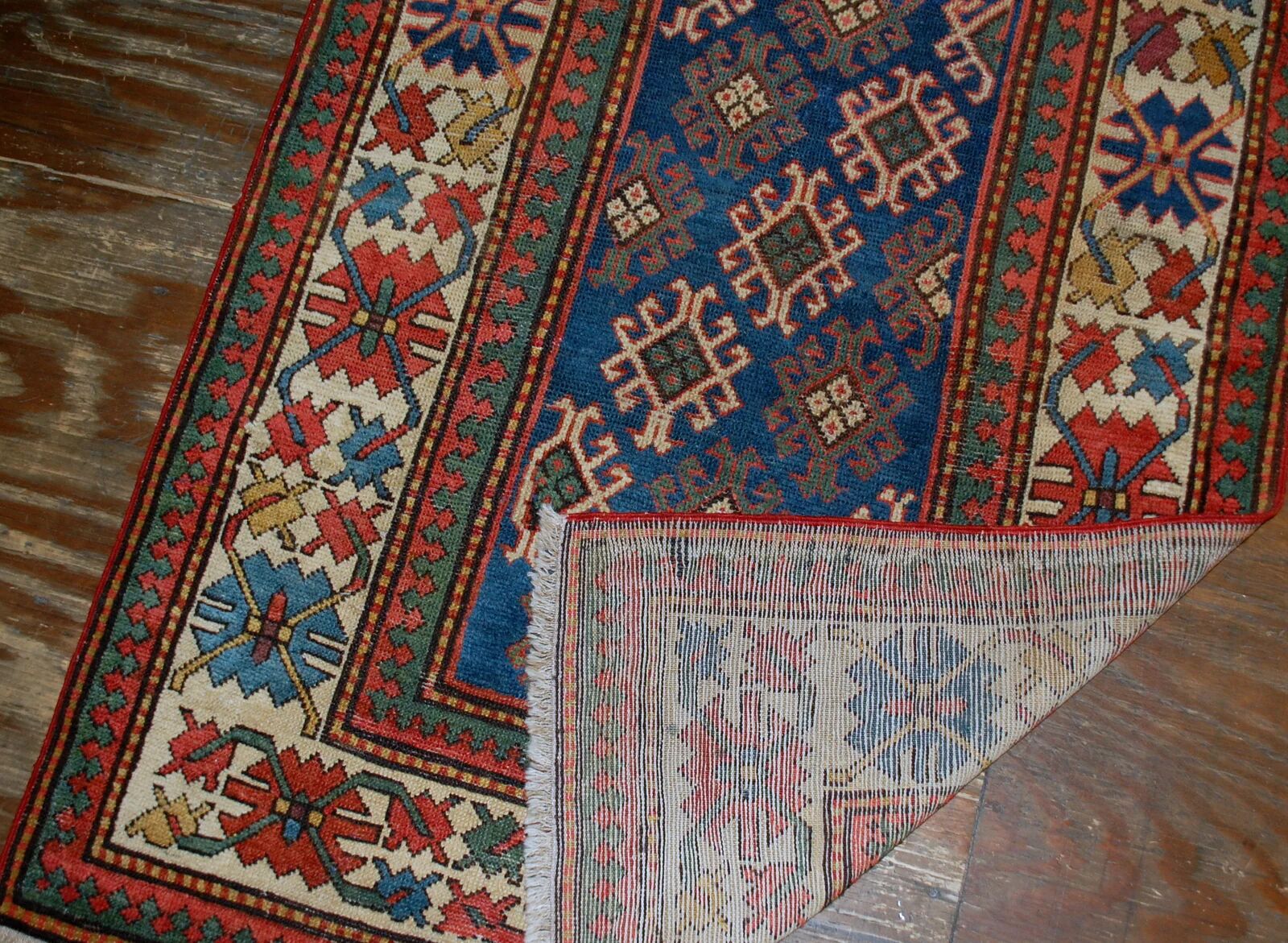 Handmade antique Armenian Gandzak rug 97cm x 244cm 1880s