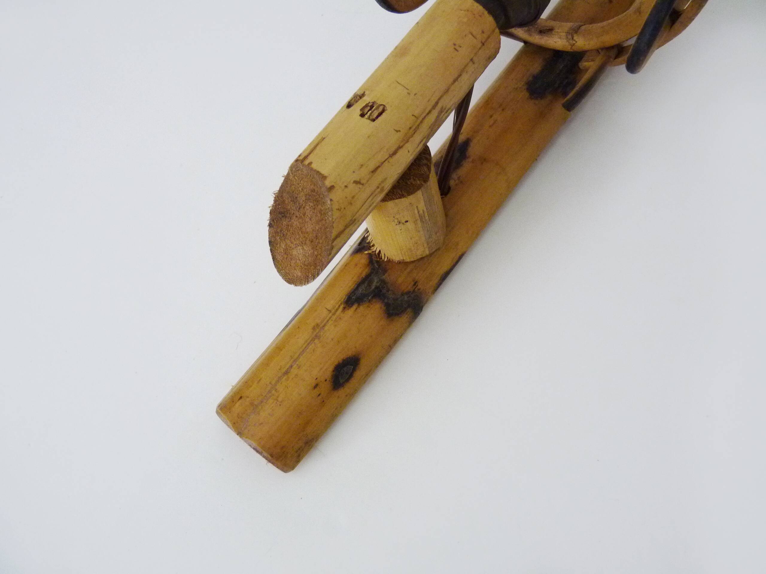 Rattan bamboo lantern wall light. 1950s-1960s