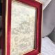 Photo frame in red velvet Bordeaux CREATION JEANCELLE - Vintage 50s