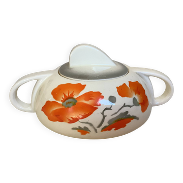 Sucrier fleurs Art déco