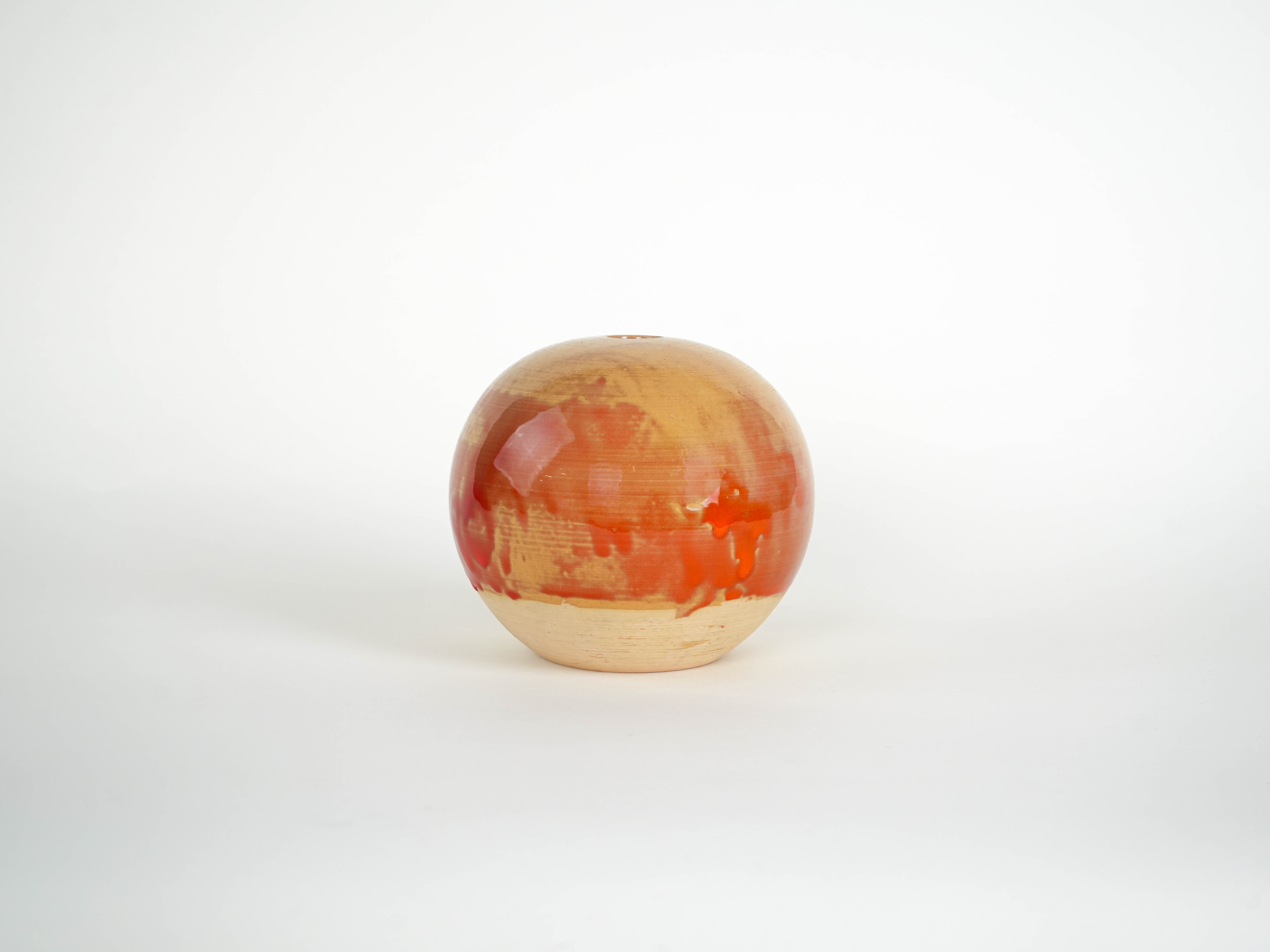 Spherical ceramic vase, Danish design, 1960s, made in Denmark