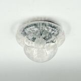 Vintage Space Age UFO Flush Mount Light Fixture with Spotted Glass Shade, 1960s