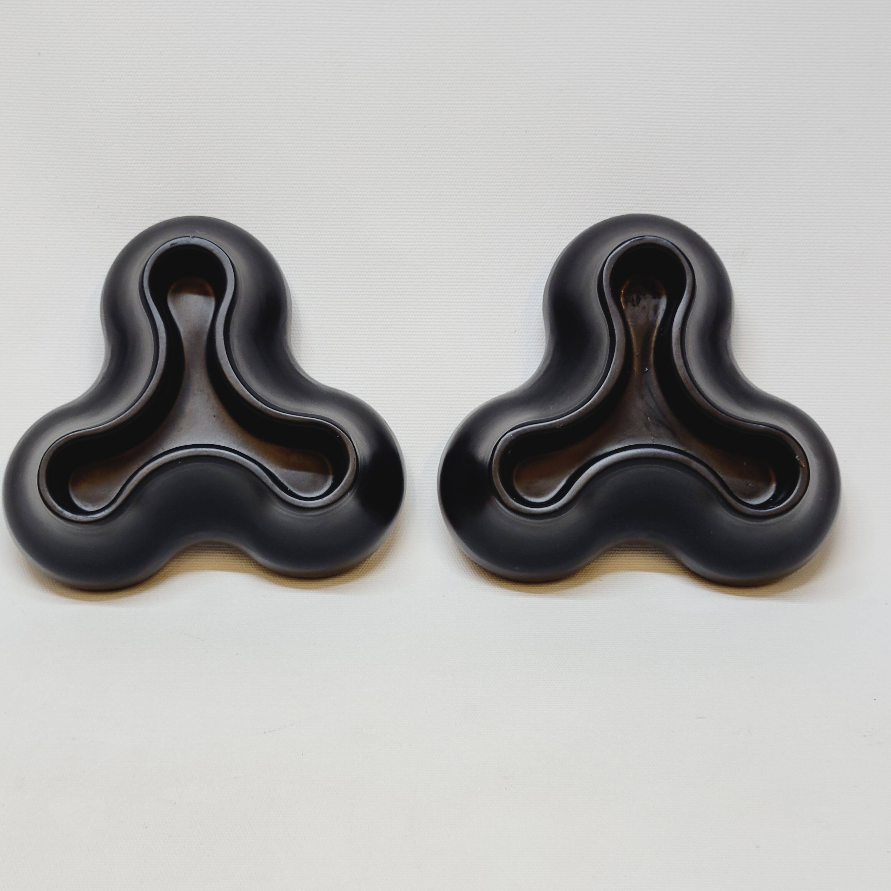 2 Black Candle Holders for 3 Candles Designed by Chris Martin