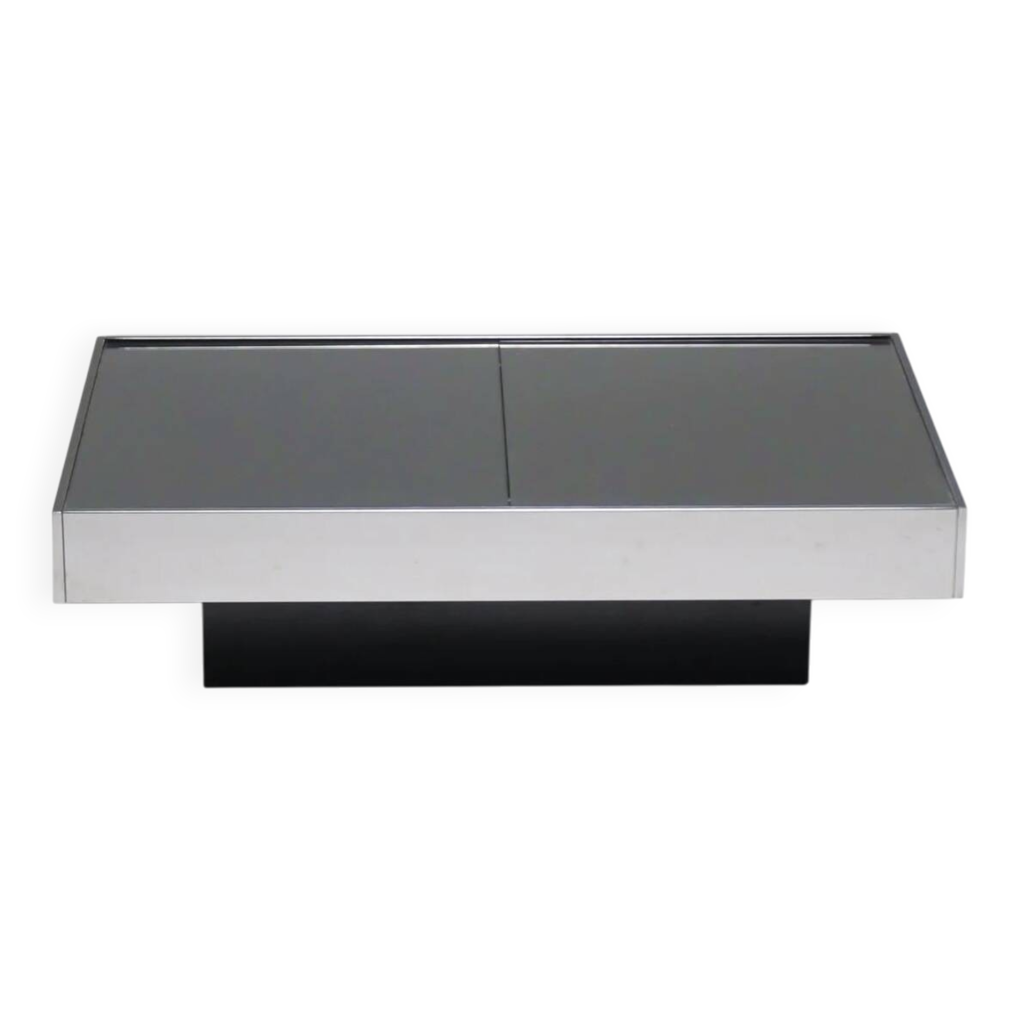 Table basse bar par willy rizzo, cidue, circa 1970