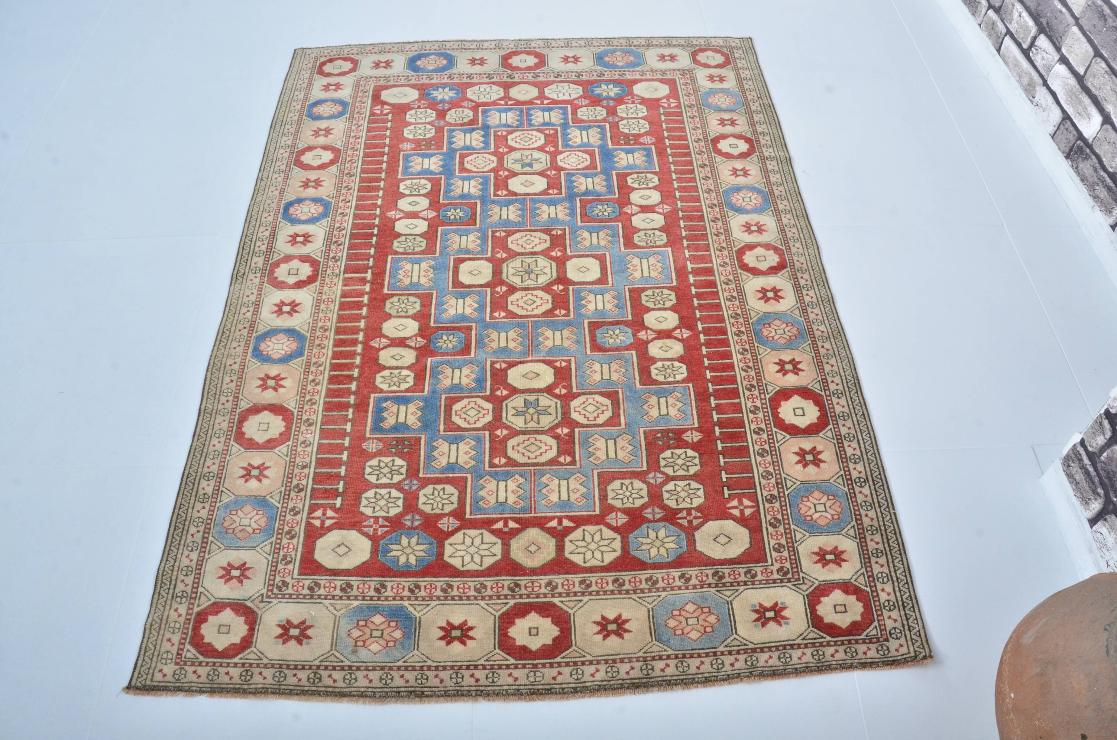 Colorful Hanknotted Vintage Carpet sku 3567