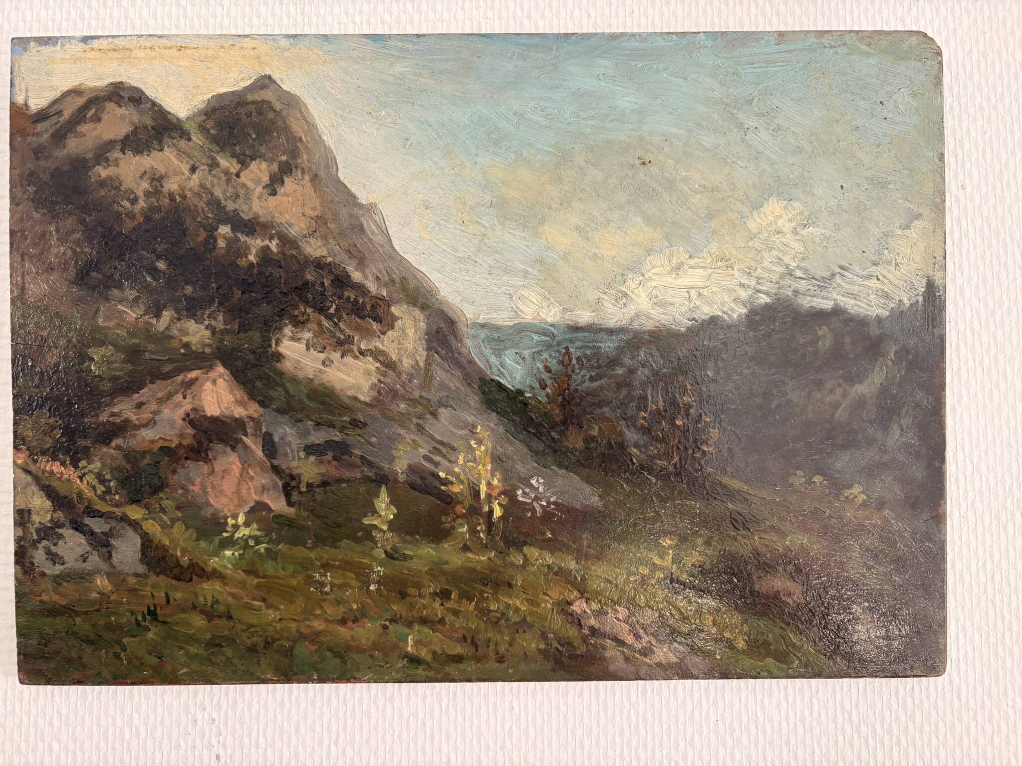 Old Oil Painting Wood Panel P Reynaud Post-Impressionism Landscape