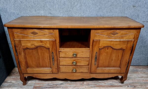 Buffet en enfilade époque Louis XV en merisier massif vers 1800