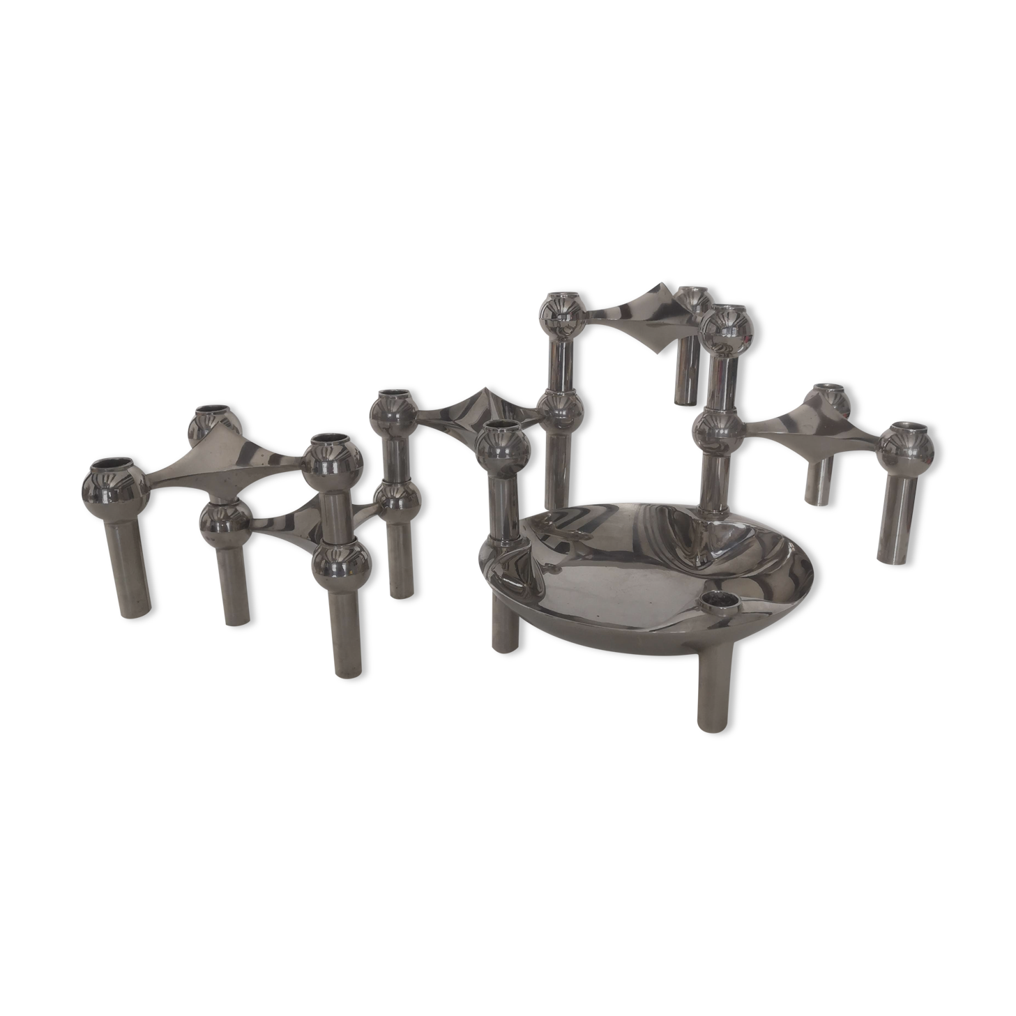 5 modular candle holders and a Nagel cup