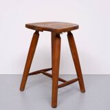 Rustic solid wood Stool 1950s Holland