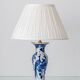 Table Lamp 'Chinoiserie' Blue and White from Delft, 1978, New Silk Shade