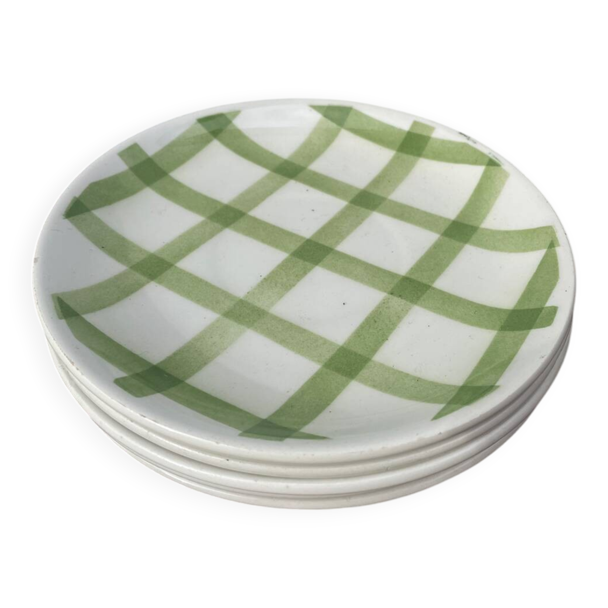 5 square Moulin des Loups dessert plates/dishcloths